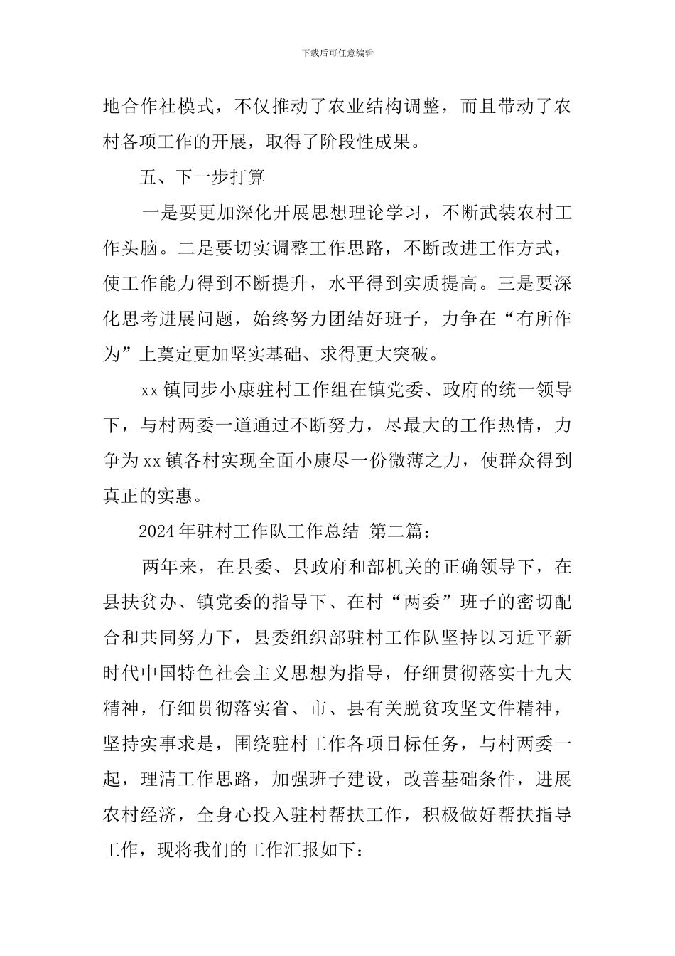 2024年驻村工作队工作总结_第3页