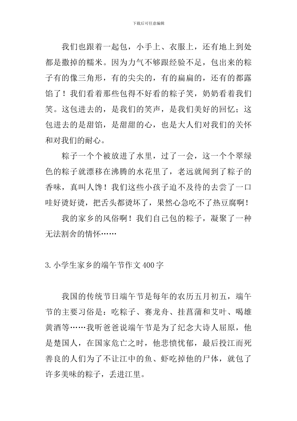 小学生家乡的端午节作文400字10篇_第3页