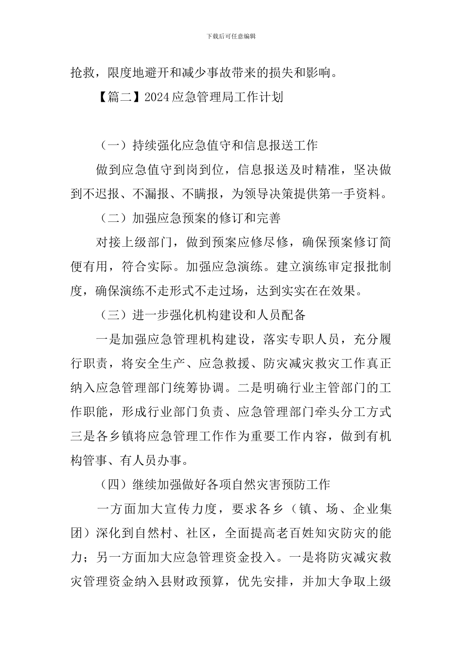 2024应急管理局工作计划_第2页