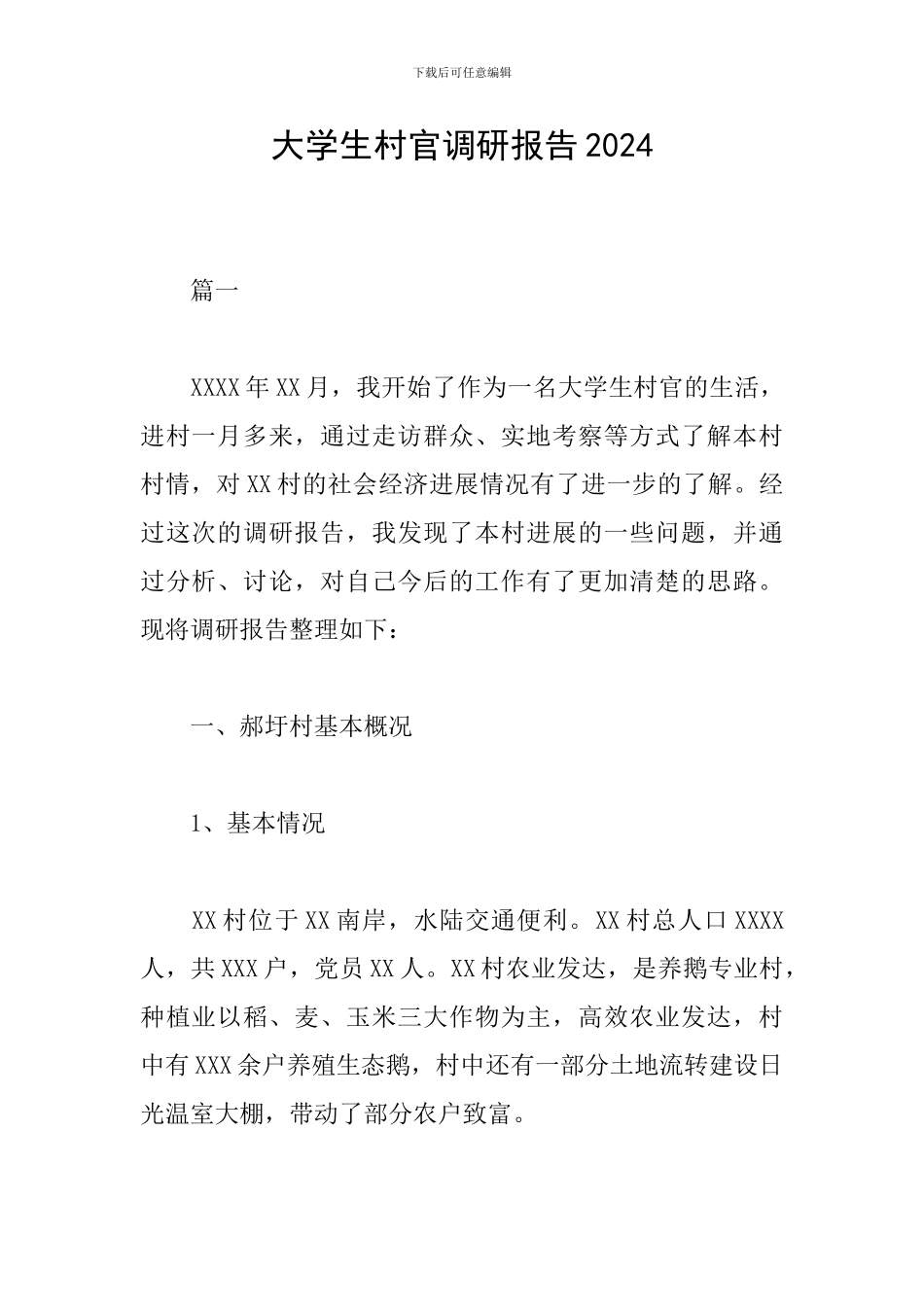 大学生村官调研报告2024_第1页