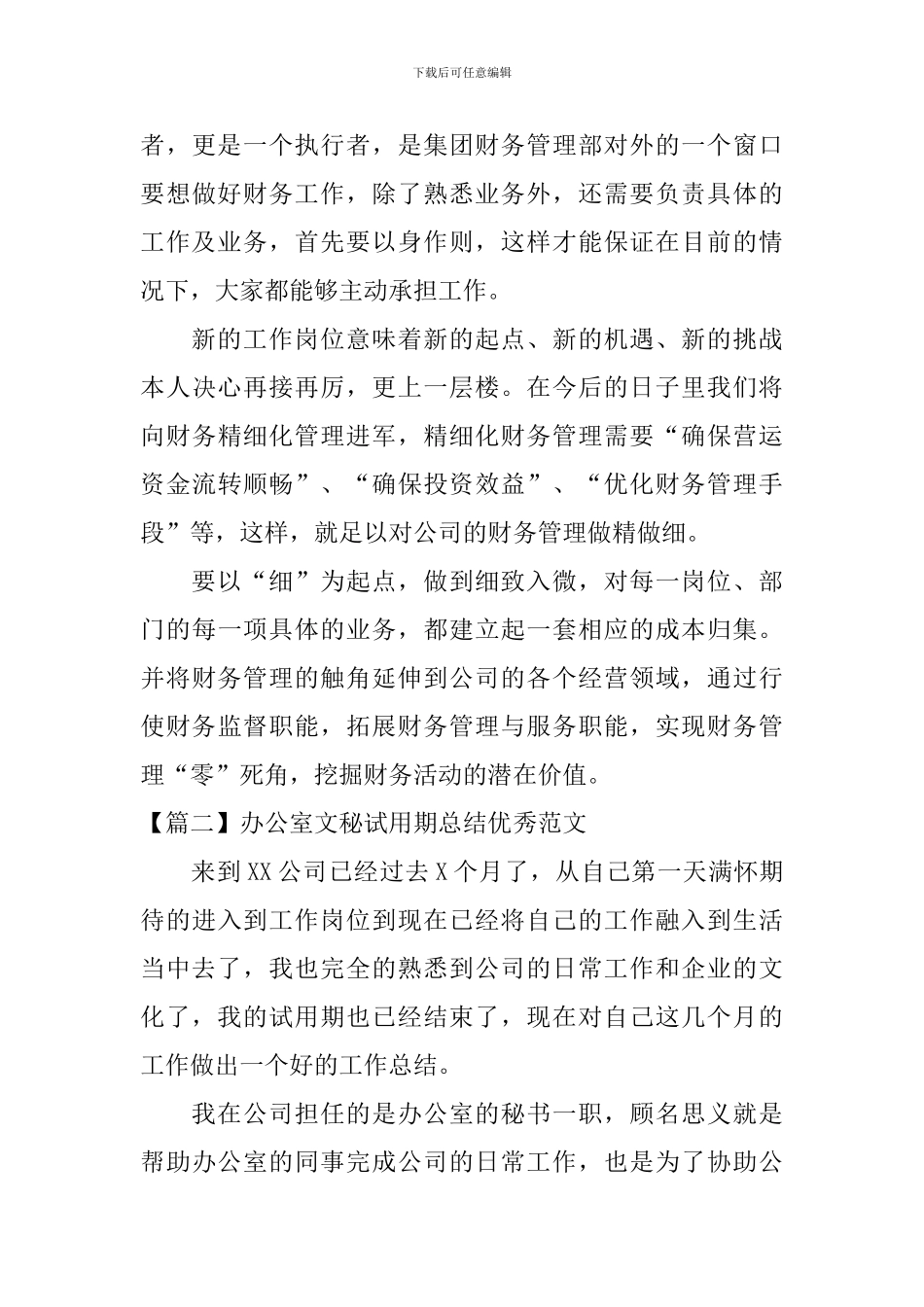 办公室文秘试用期总结优秀范文_第3页