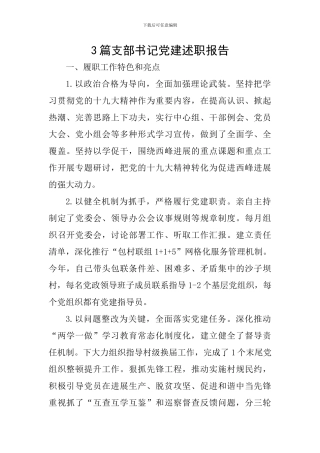 3篇支部书记党建述职报告