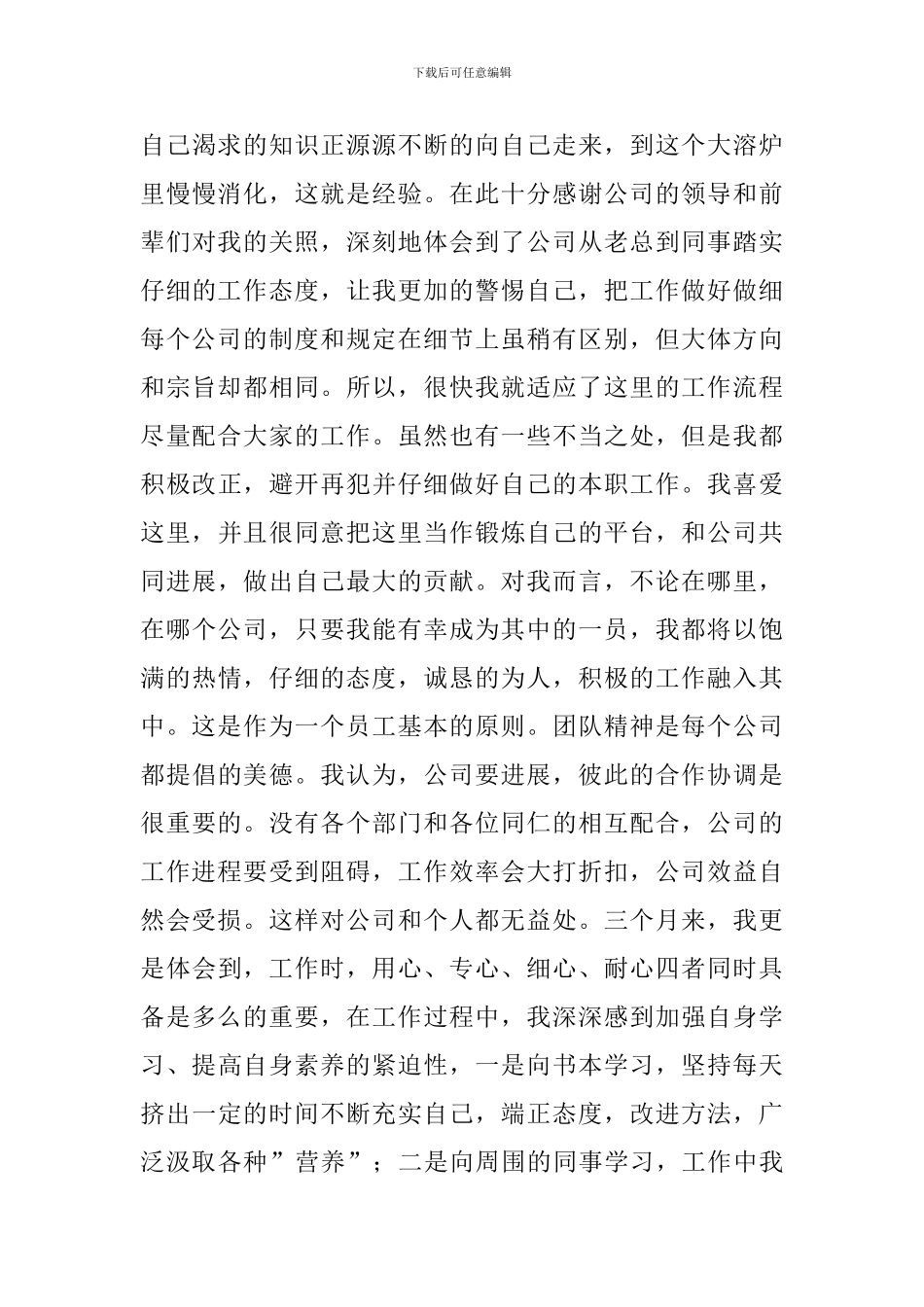 收银员试用期工作总结_第3页