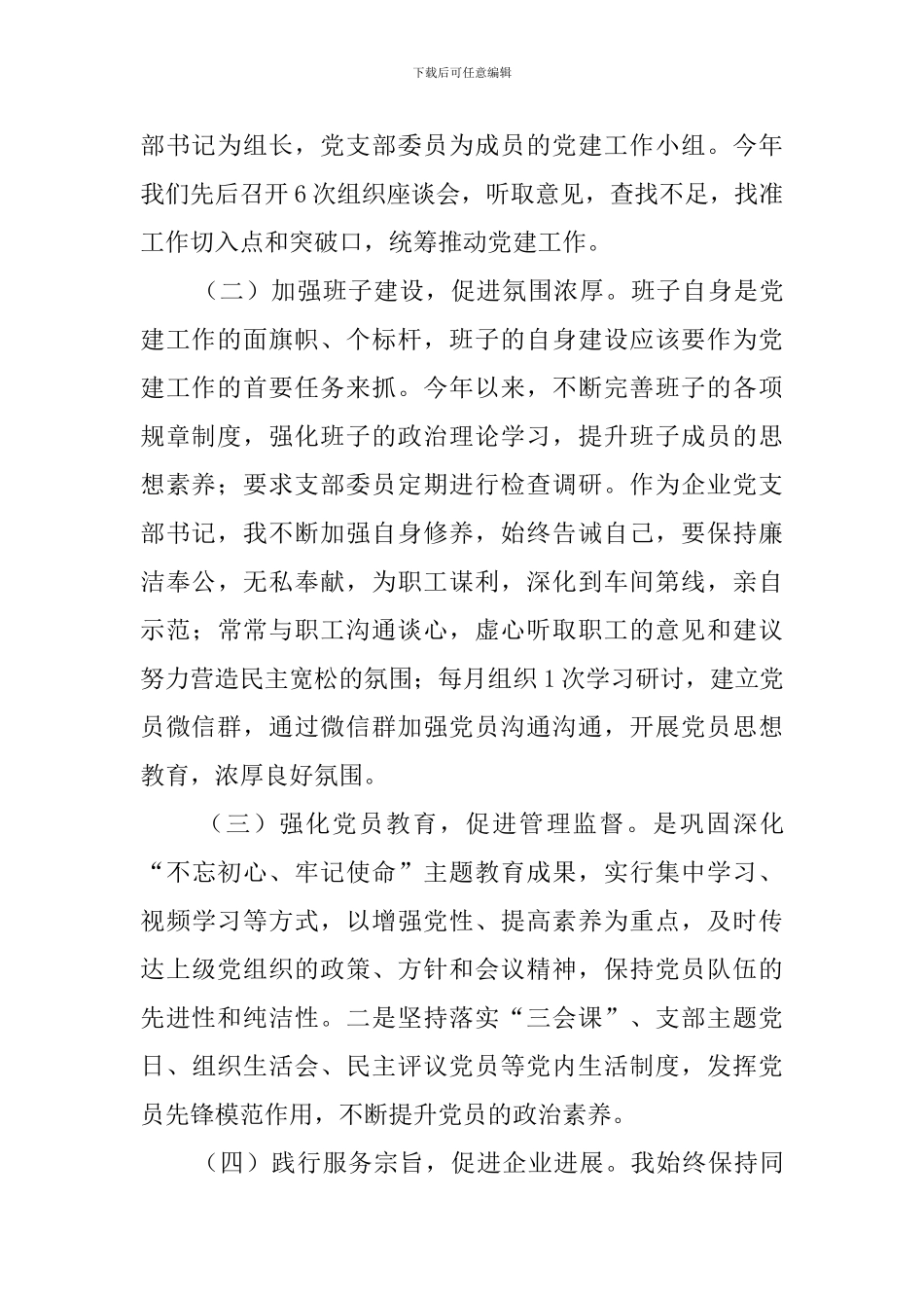 2024年公司党支部书记抓基层党建工作述职报告_第2页