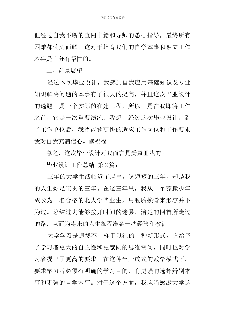 毕业设计工作总结_第2页