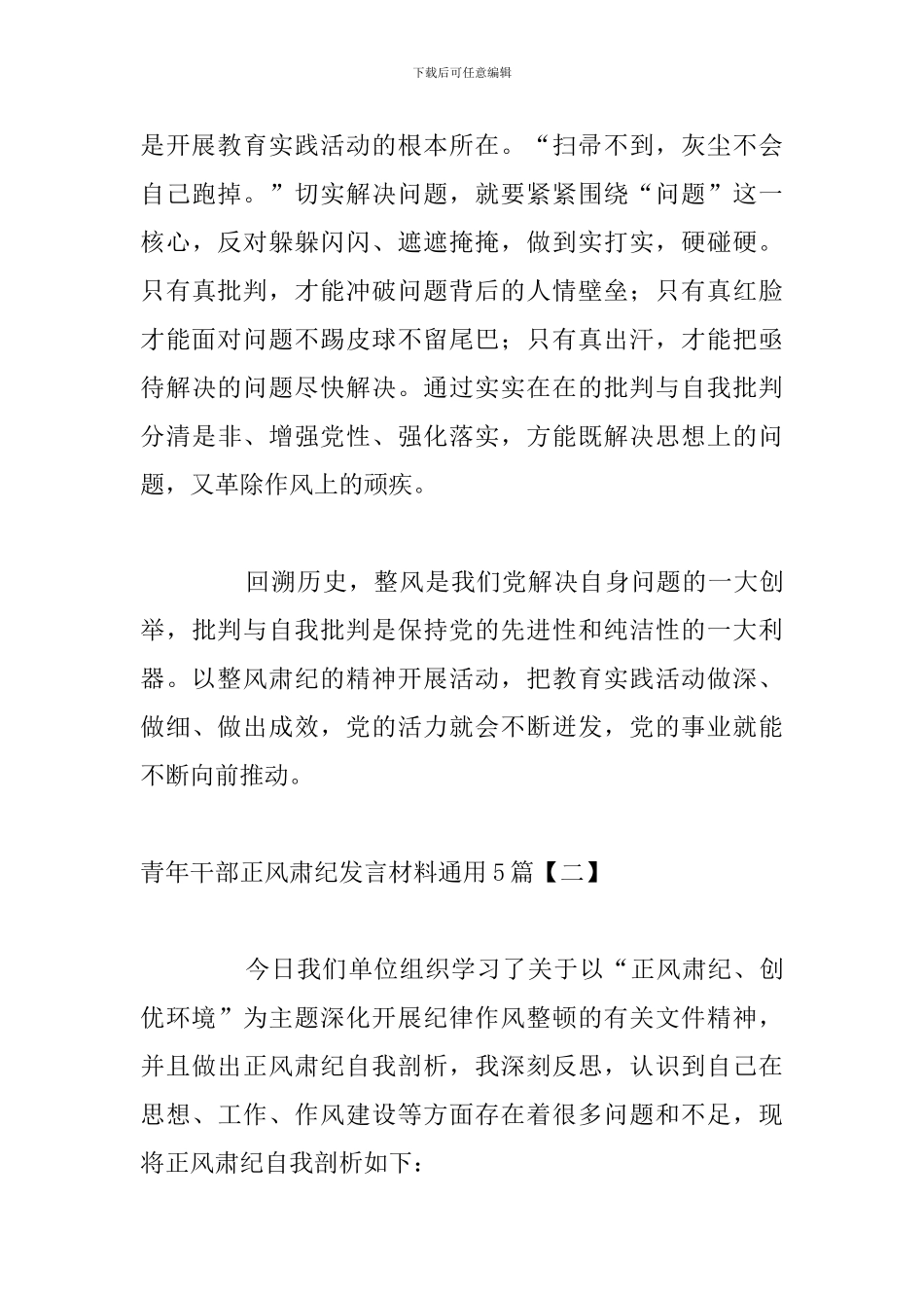 青年干部正风肃纪发言材料通用5篇_第3页