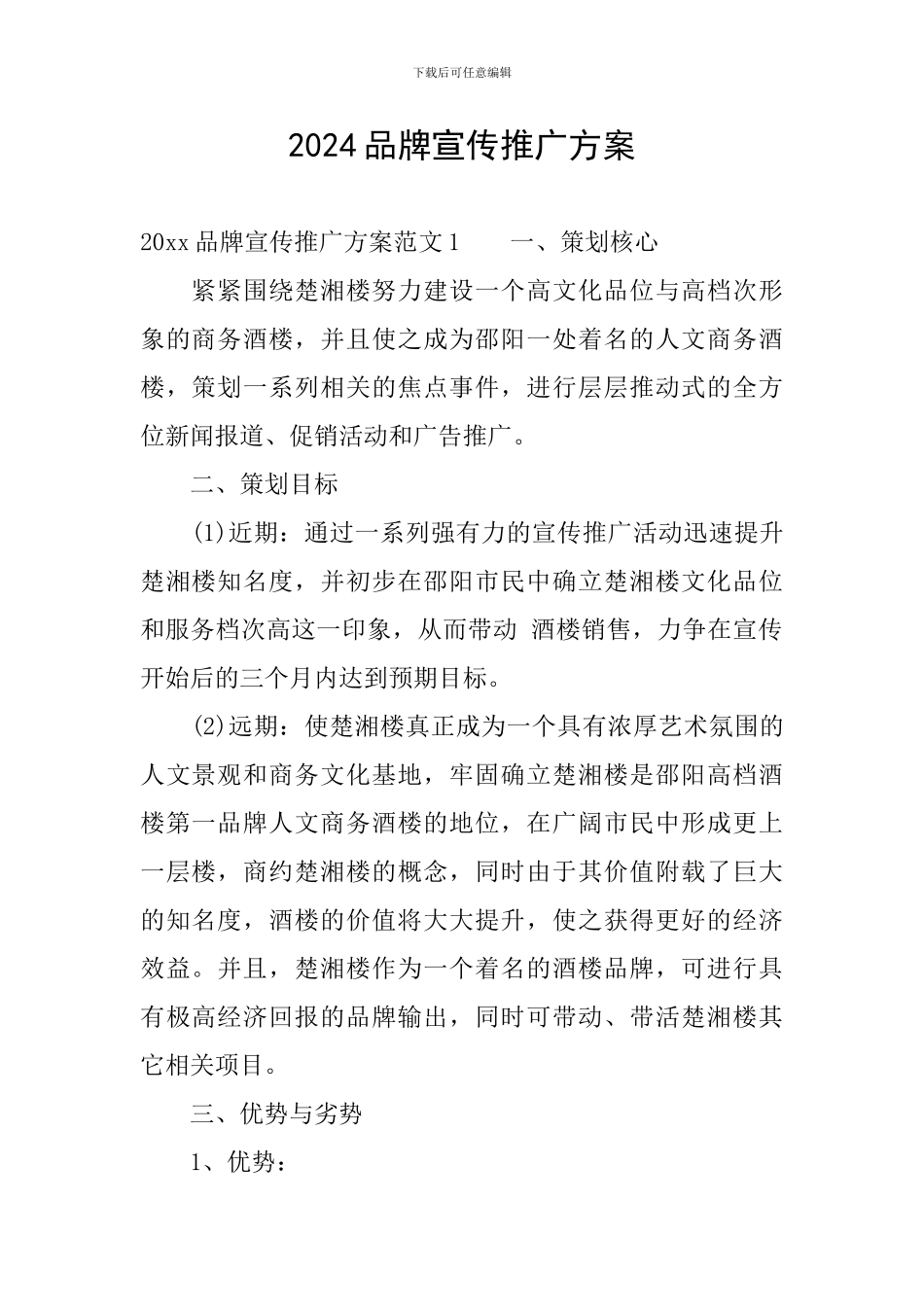 2024品牌宣传推广方案_第1页