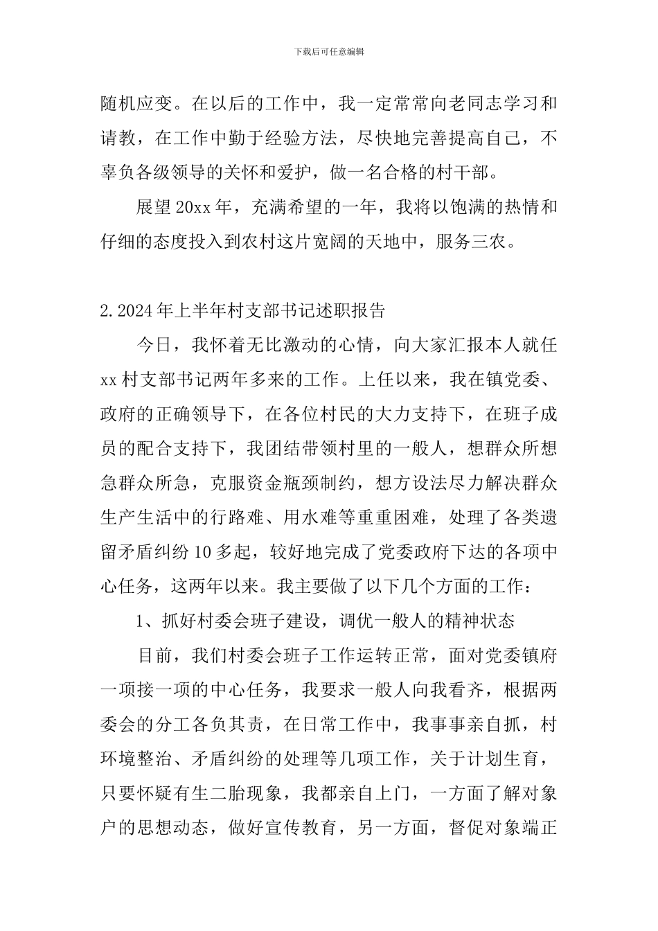 2024年上半年村支部书记述职报告_第3页