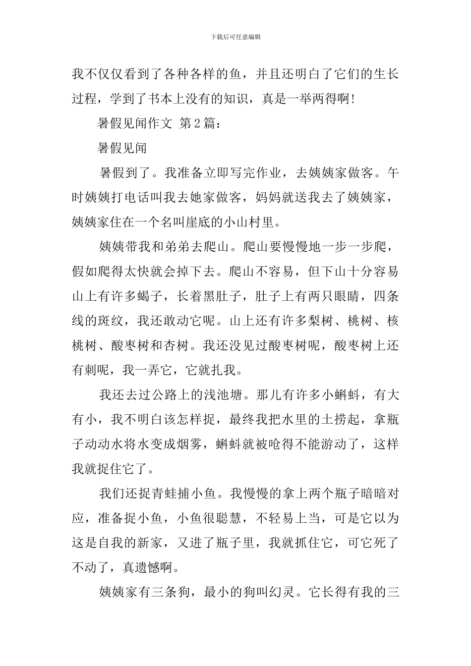 暑假见闻作文_第2页