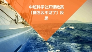 中班科学公开课教案《糖怎么不见了》反思