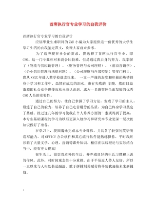 首席执行官专业学习的自我评价 