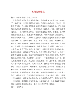 飞向太空作文 
