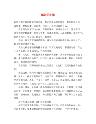 飘忽的幻影 