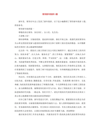 领导新年致辞3篇 