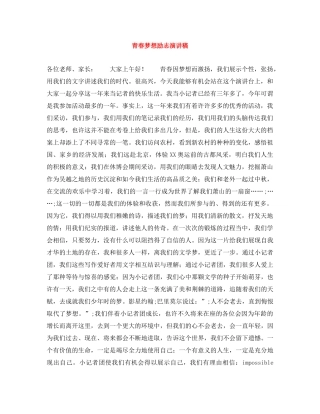 青春梦想励志演讲稿 