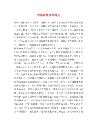 青春在技改中闪光 