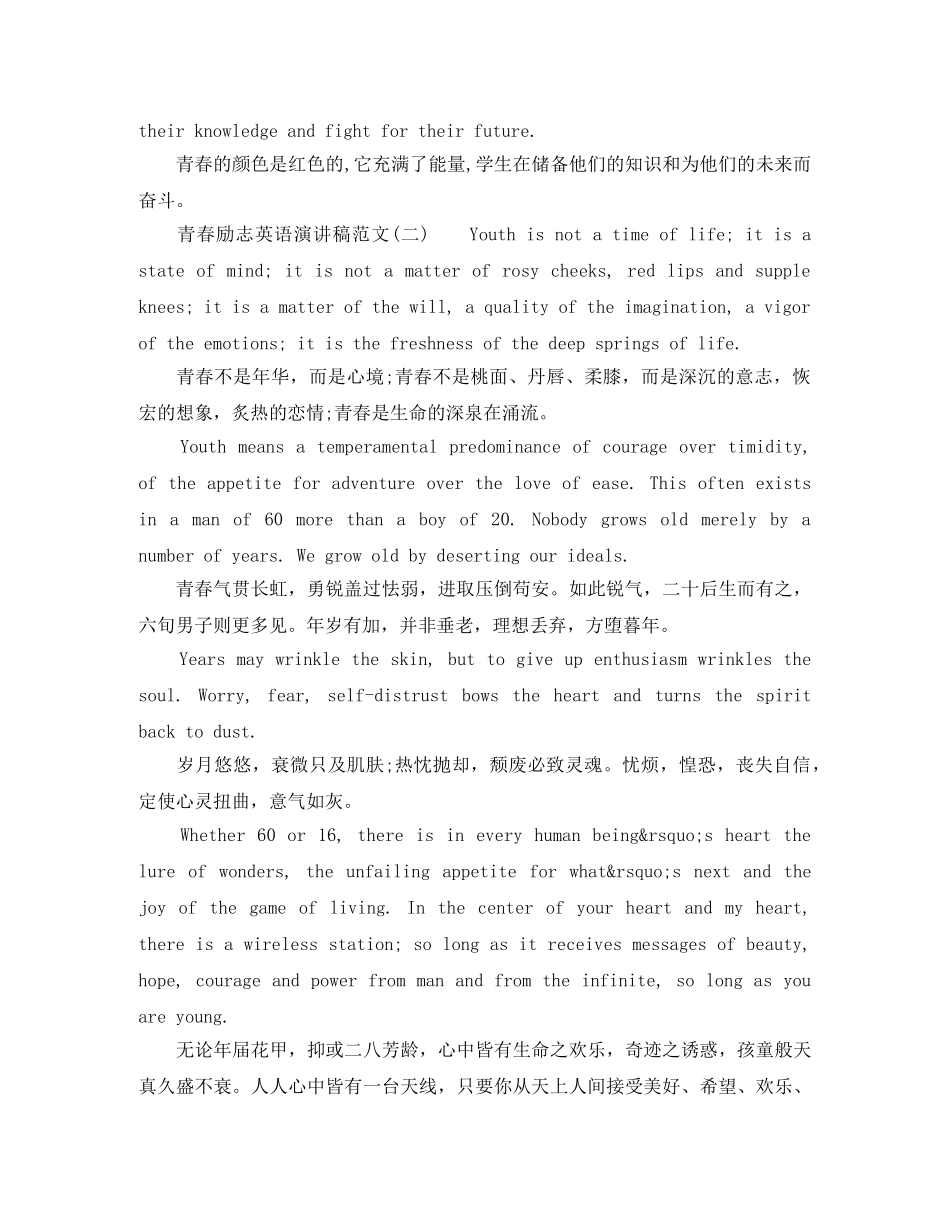 青春励志英语演讲稿范文 _第2页