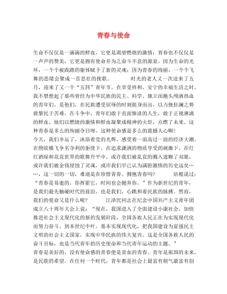 青春与使命 