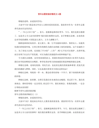 青年志愿者演讲稿范文4篇 