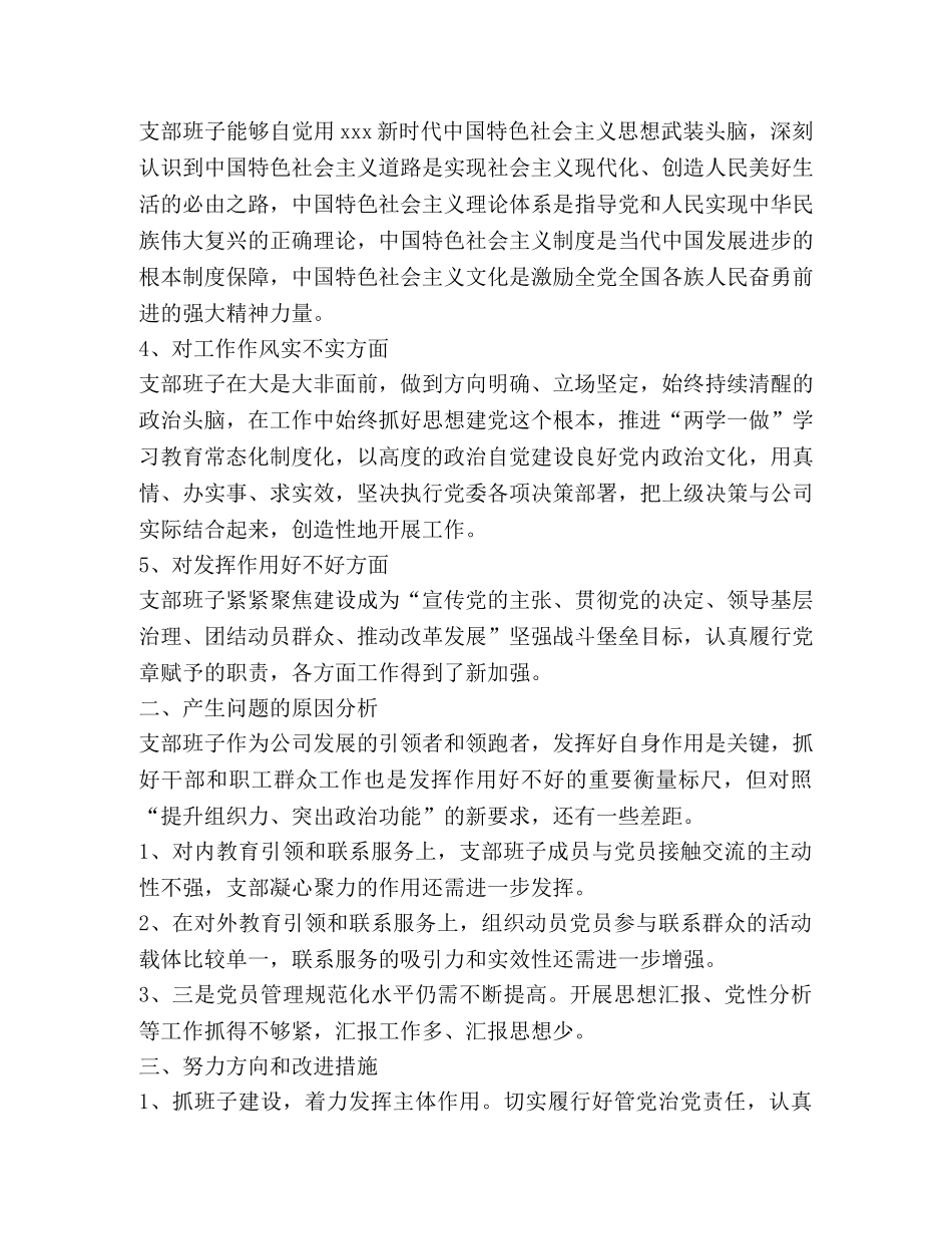 集团公司党支部班子对照检查材料 _第2页