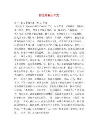 阳光照我心作文 