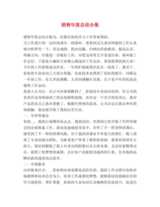 销售年度总结合集 