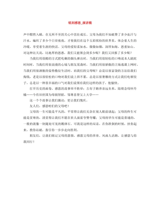 铭刻感恩_演讲稿 