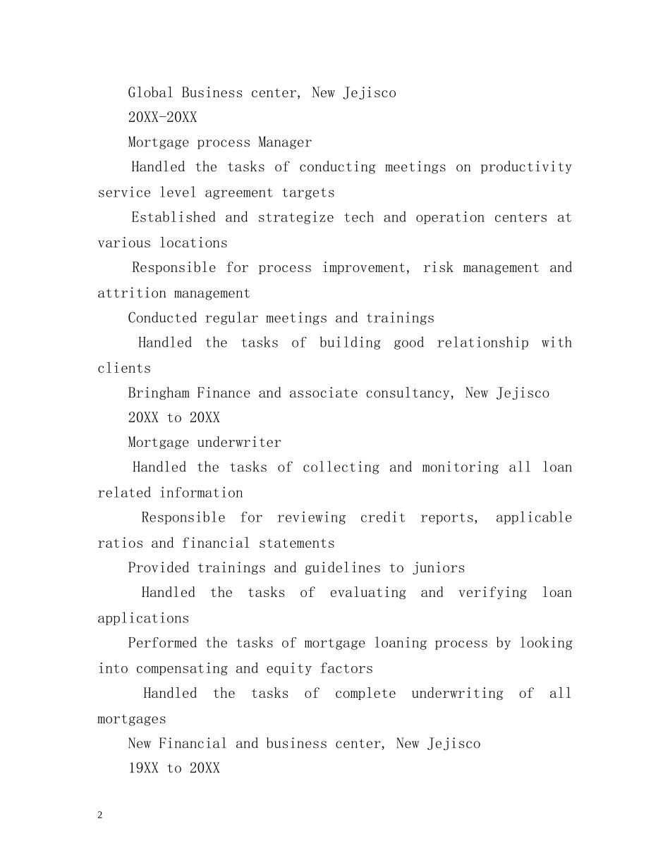 金融专业英文简历自我介绍 _第2页