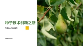 种子技术创新之路-引领农业新纪元发展