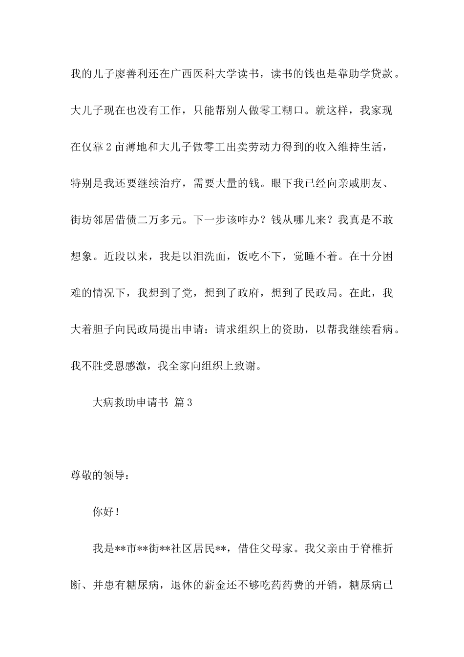 大病救助申请书三篇_第3页