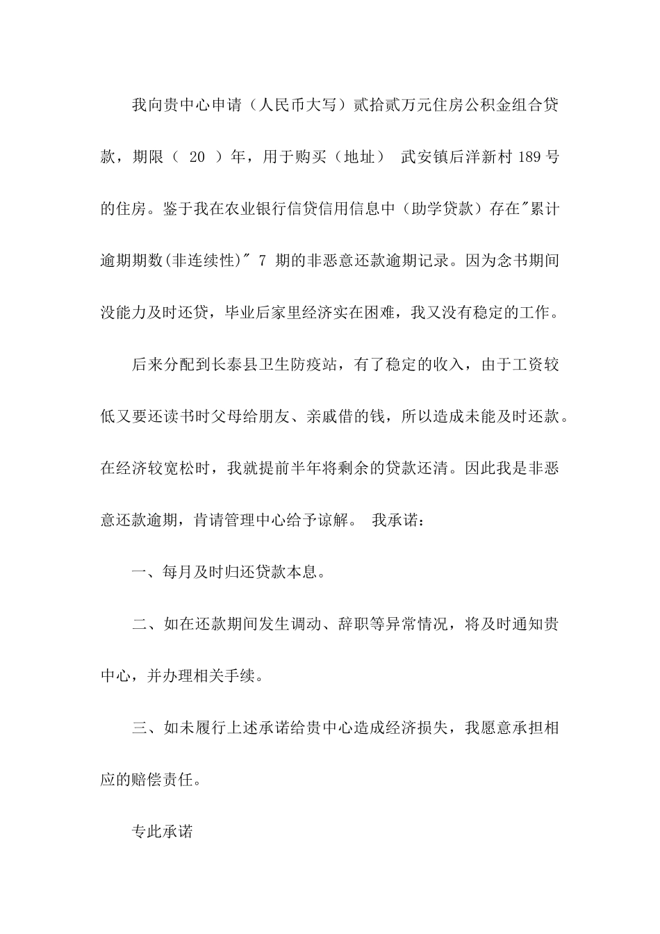 个人还款承诺书模板合集9篇_第3页