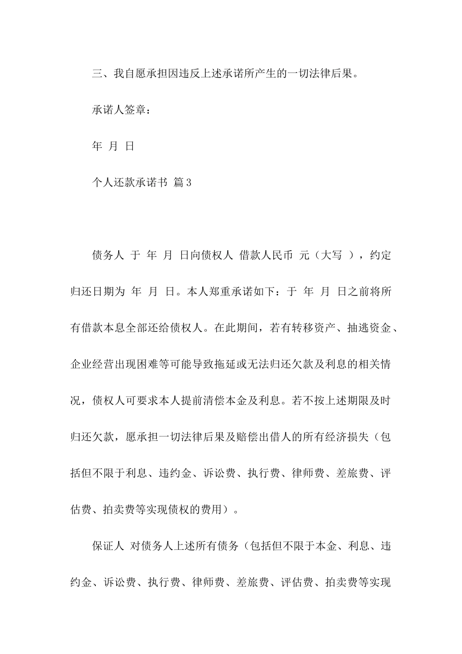 个人还款承诺书模板五篇_第3页