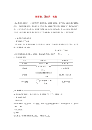 高中化学 专题5 生命活动的物质基础 第二单元 氨基酸、蛋白质、核酸学案 苏教版选修5-苏教版高中选修5化学学案