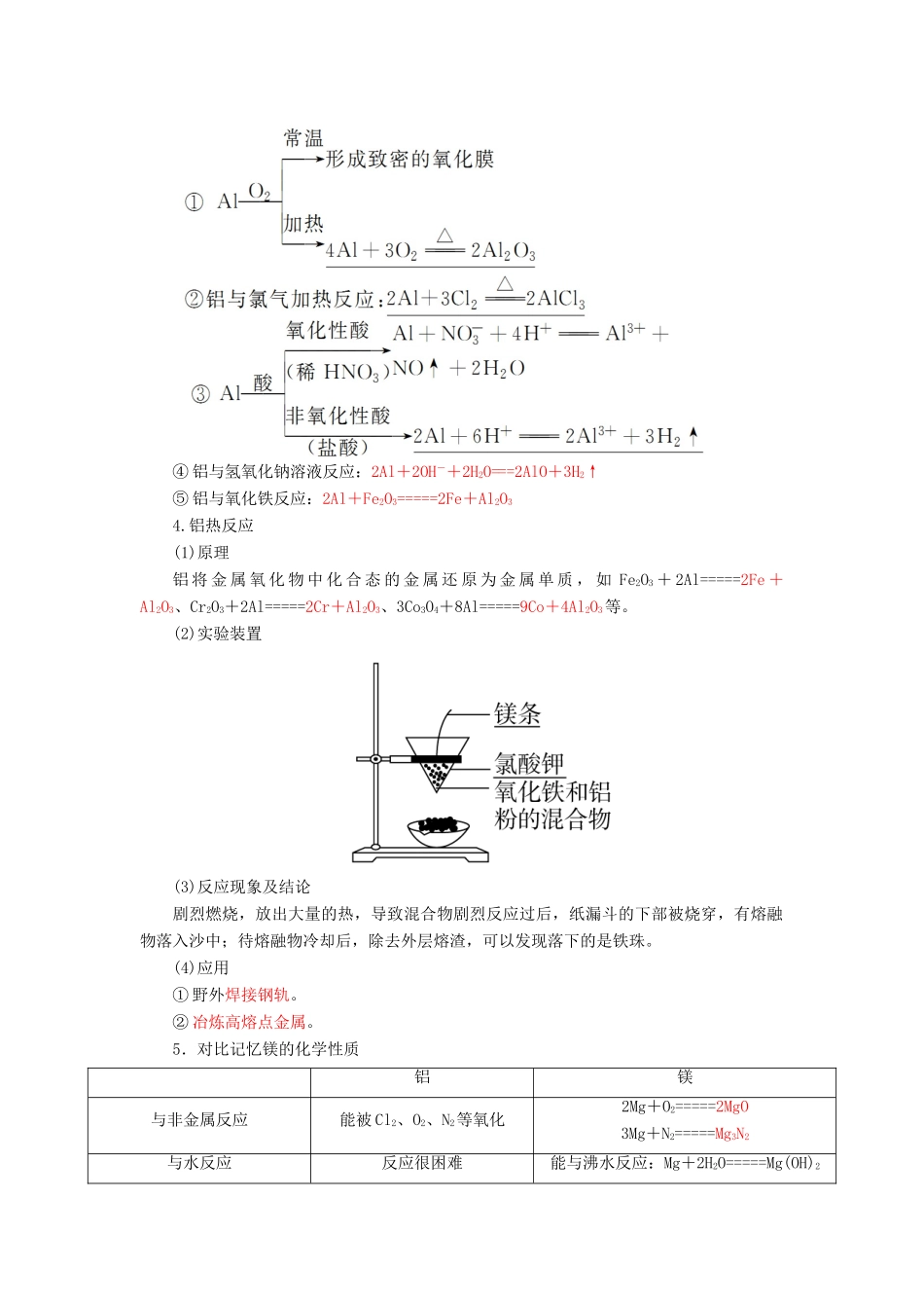 高考化学一轮复习 第3章 金属及其化合物 第2节 铝及其重要化合物学案-人教版高三全册化学学案_第2页