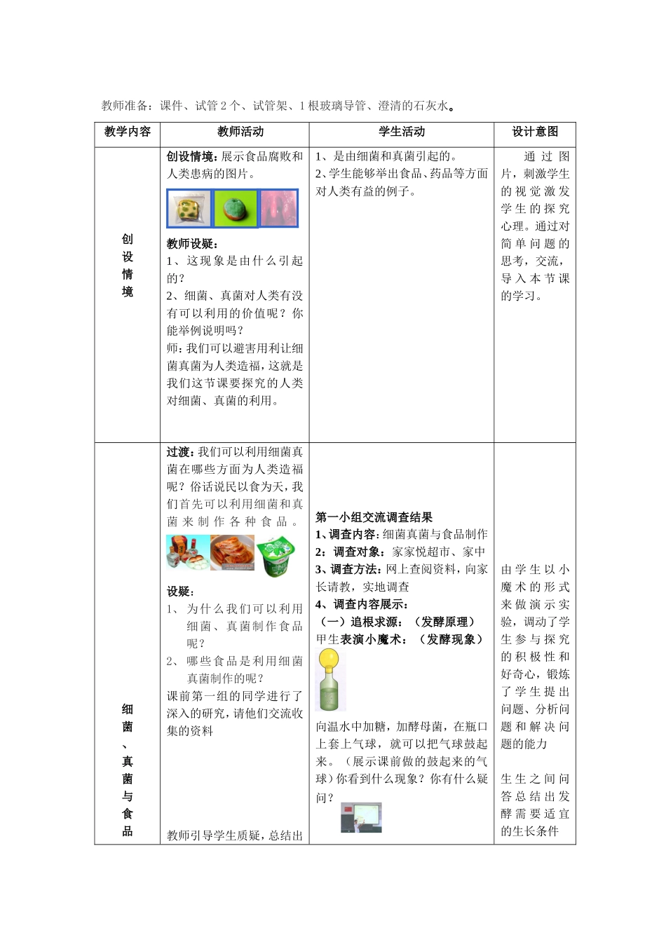 人类对细菌和真菌的利用教学设计_第2页