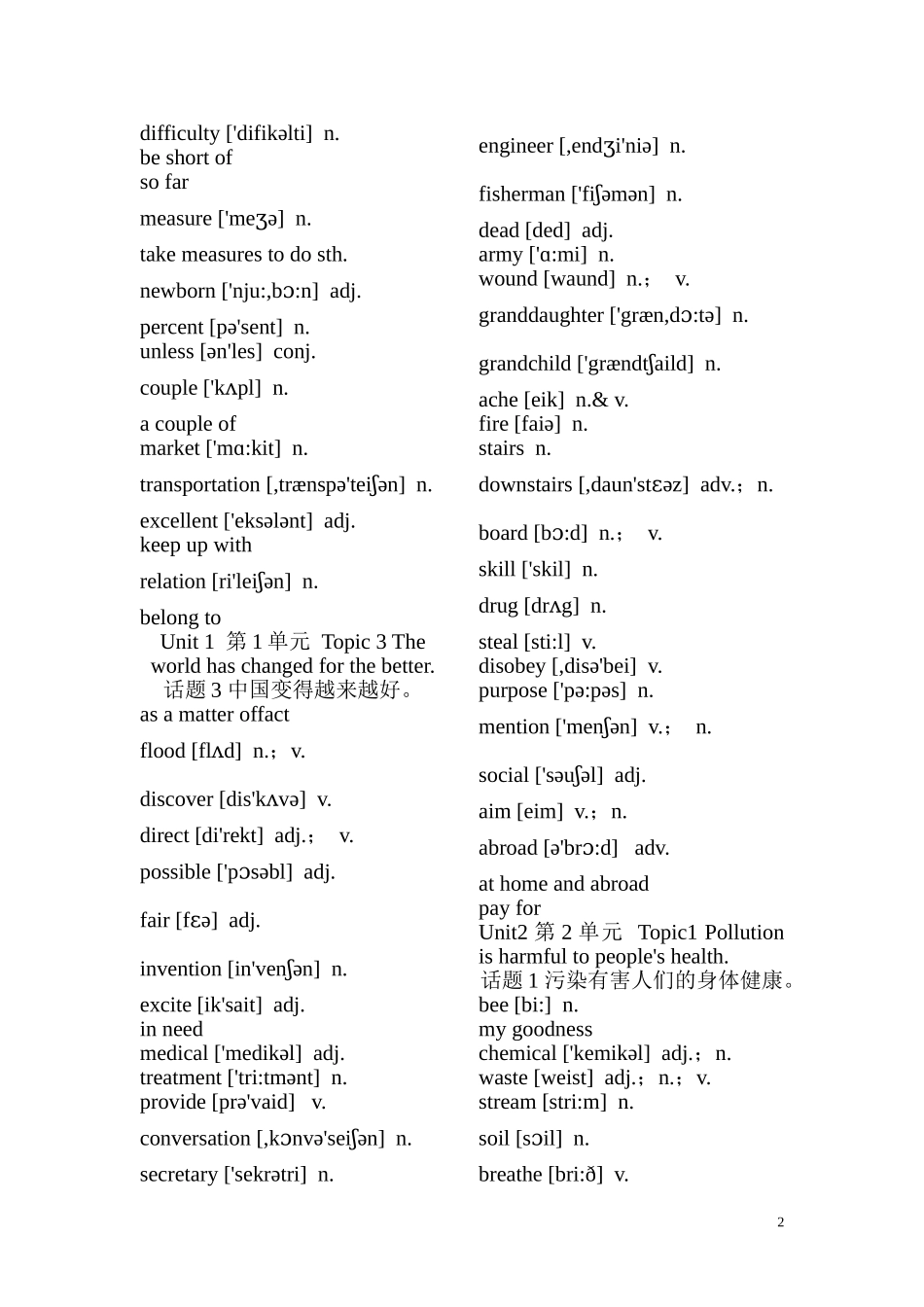 仁爱英语九年级上册单词表(英语)_第2页