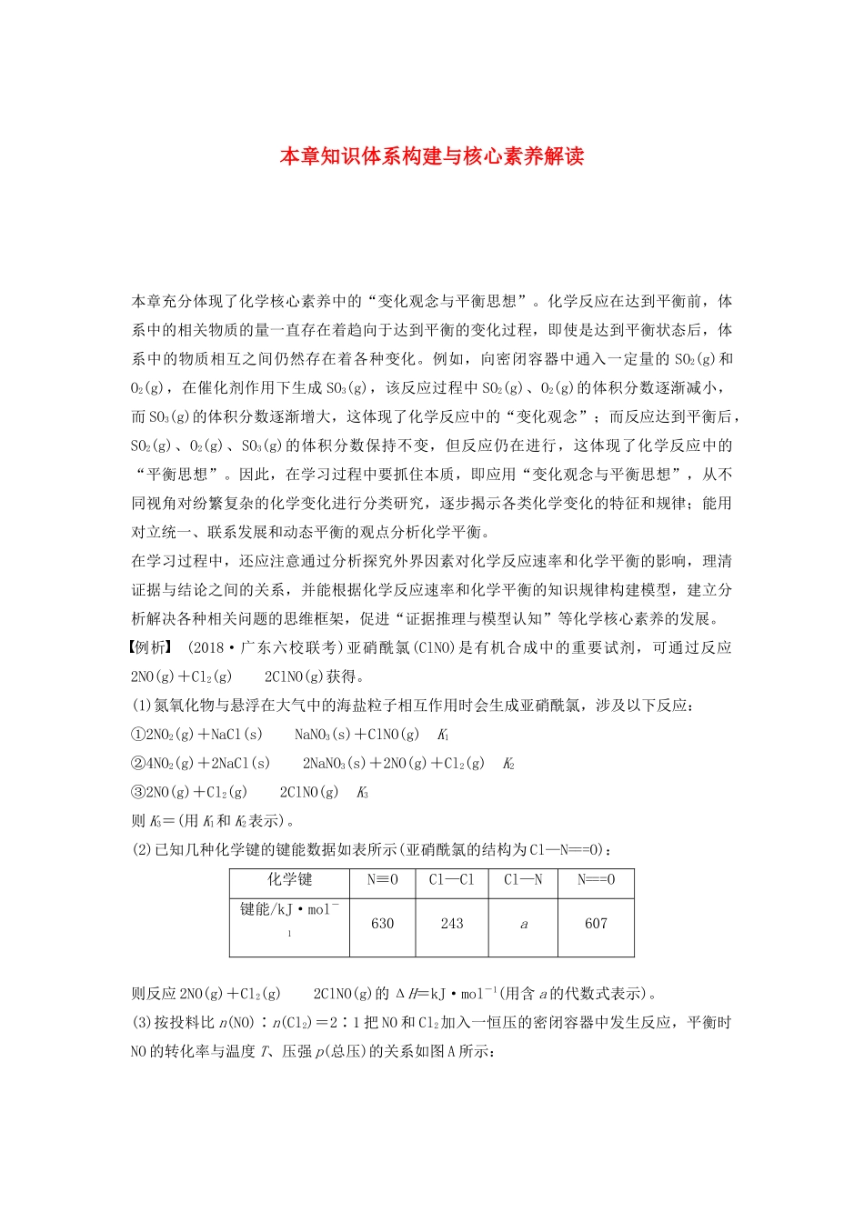 高中化学 第2章 本章知识体系构建与核心素养解读学案（含解析）鲁科版选修4-鲁科版高中选修4化学学案_第1页