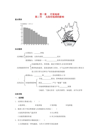高中地理 1.2太阳对地球的影响导学案 新人教版必修1-新人教版高一必修1地理学案