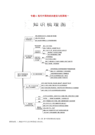 高中历史 专题4 现代中国的政治建设与祖国统一 第1课 新中国初期的政治建设教学学案 人民版必修1-人民版高一必修1历史学案