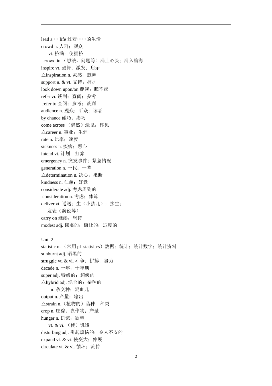 人教版高二英语必修4单词表_第2页