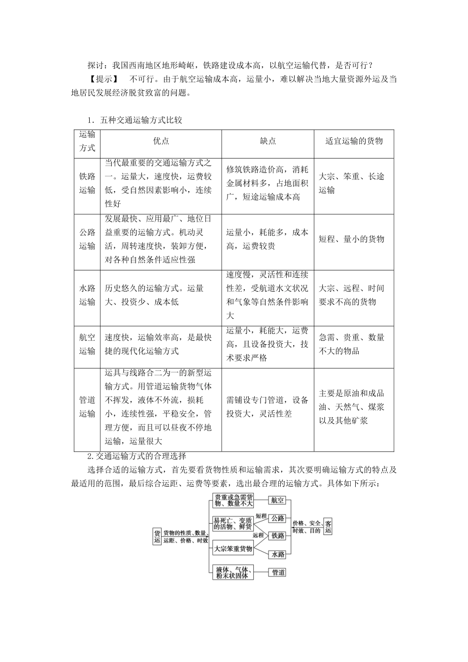 高中地理 第3章 生产活动与地域联系 第3节 地域联系（第1课时）学案 中图版必修2-中图版高一必修2地理学案_第3页