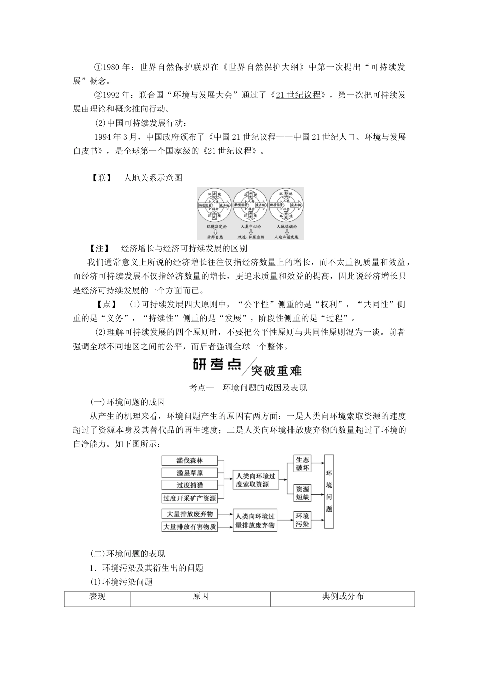 高考地理一轮复习 模块三 第一单元 走可持续发展之路 第一讲 人地关系思想的演变 可持续发展的基本内涵学案（含解析）鲁教版-鲁教版高三全册地理学案_第2页