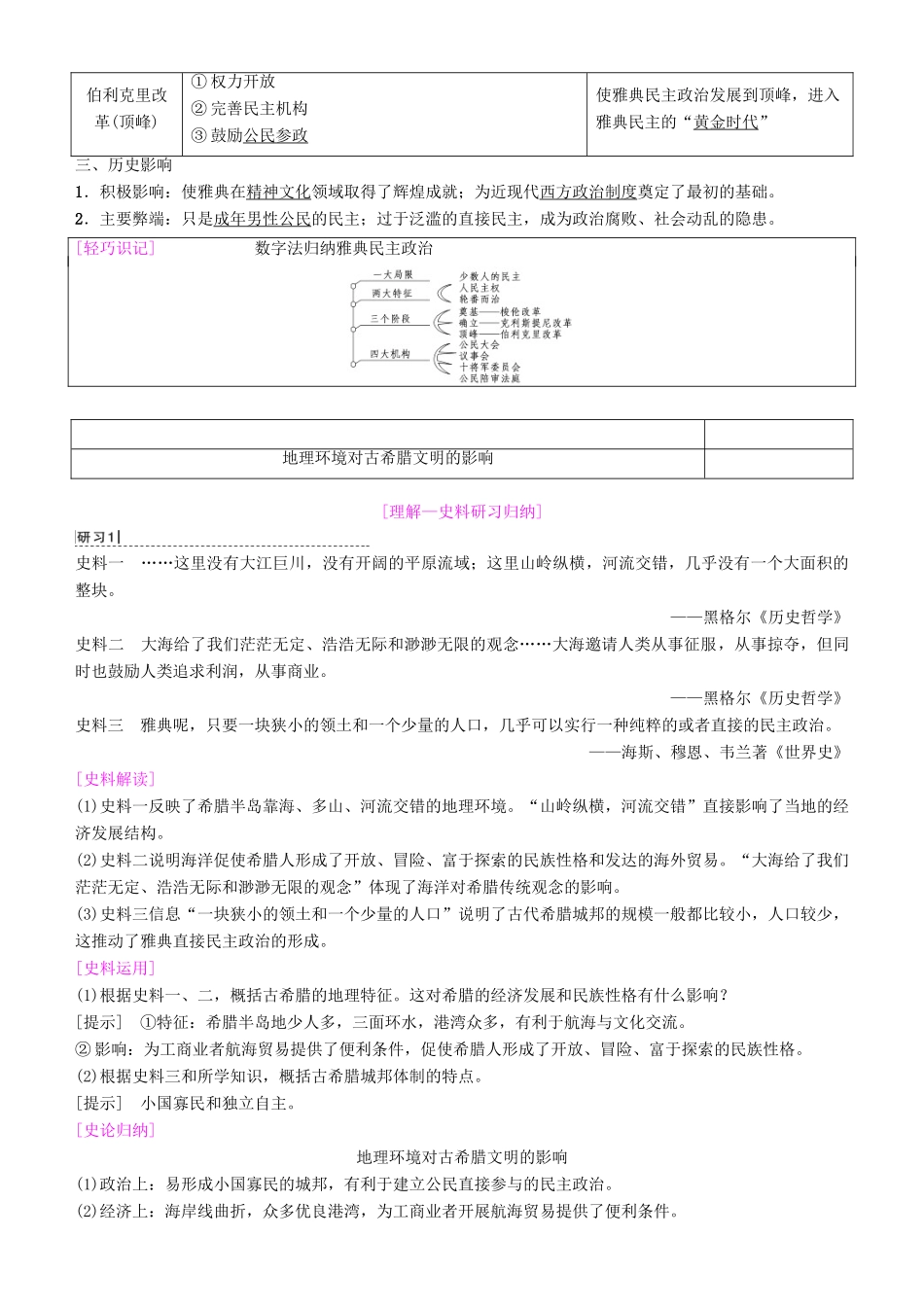 高考历史一轮复习 第2单元 西方的政治制度 第3讲 古代希腊、罗马的政治制度学案-人教版高三全册历史学案_第2页