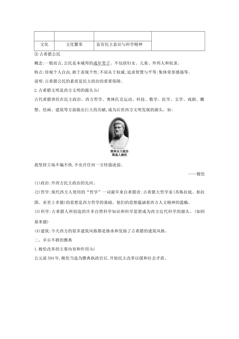 高考历史一轮复习 专题四 西方民主政治的演进 考点1 古代希腊、罗马的政治文明导学案 人民版-人民版高三全册历史学案_第2页