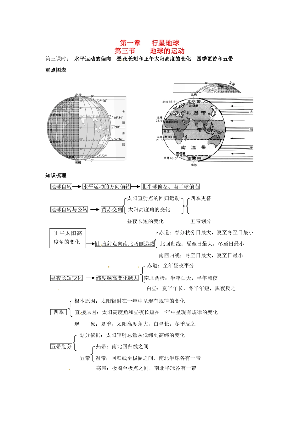 高中地理 1.3地球的运动 第3课时导学案 新人教版必修1-新人教版高一必修1地理学案_第1页