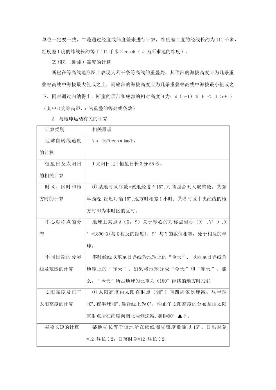 山东省高三二轮复习地理备课参考教学案—专题二 地理计算问题_第2页