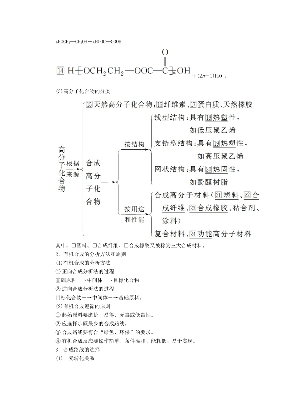 高考化学一轮总复习 第十三章 第44讲 高分子化合物 有机合成与推断学案（含解析）-人教版高三全册化学学案_第2页