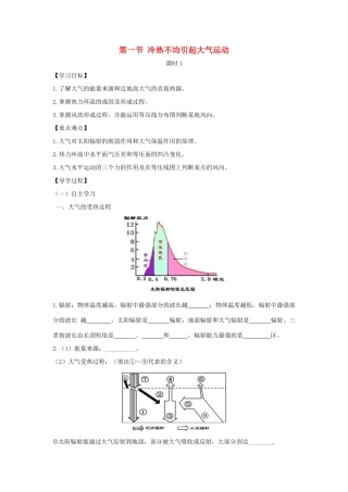 高中地理 第二章 地球上的大气 2.1.1 大气的受热过程 热力环流学案1 新人教版必修1-新人教版高一必修1地理学案