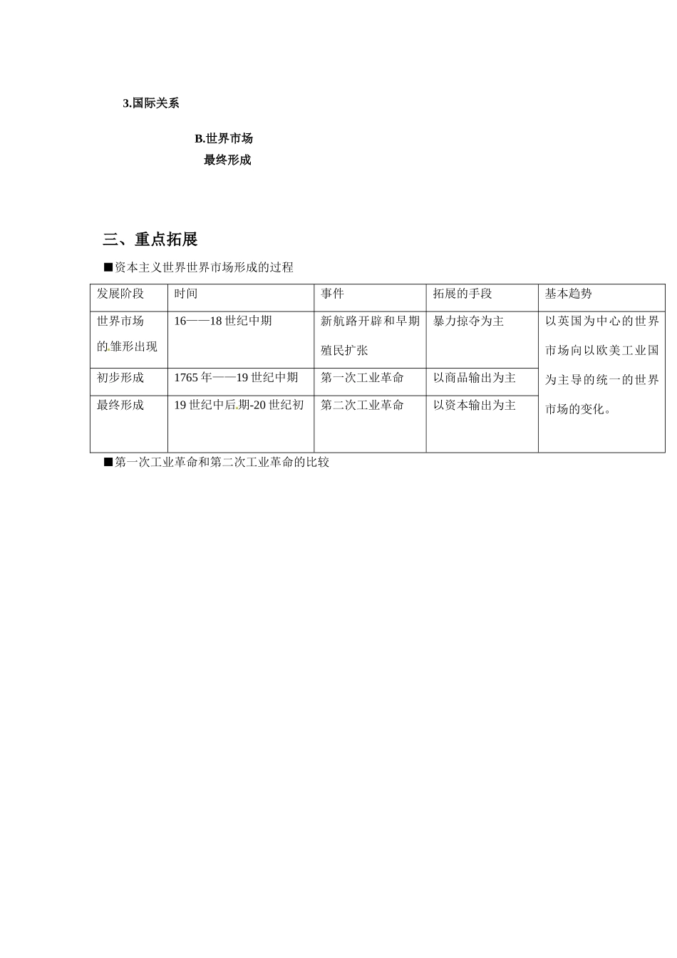 河南省济源第一中学高中历史 第8课 第二次工业革命导学案 新人教版必修2_第2页