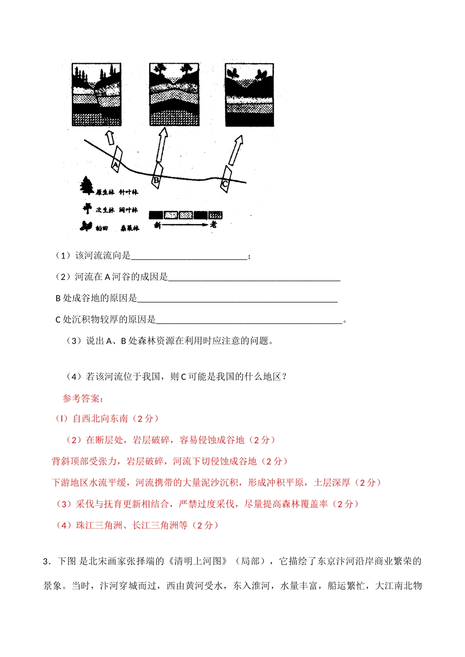 高三地理地理图表的阅读系列复习学案【三】、地理景观图的阅读_第3页